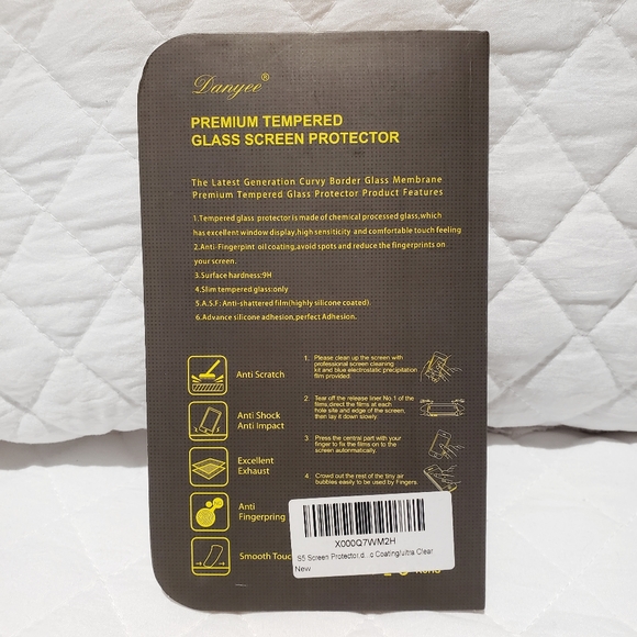 Samsung Galaxy 5S Premium Tempered Glass Screen Protector NWT Samsung S5 - Picture 2 of 3